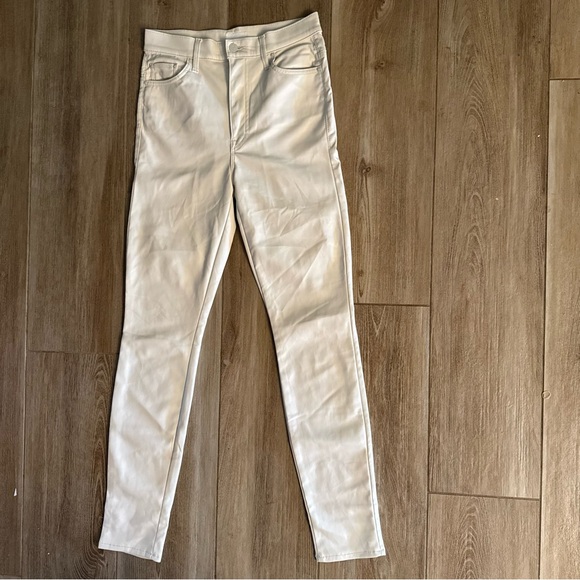 MOTHER Faux Leather The Super Swooner Wax On, Wax Off Egret Beige 27 - Picture 3 of 8